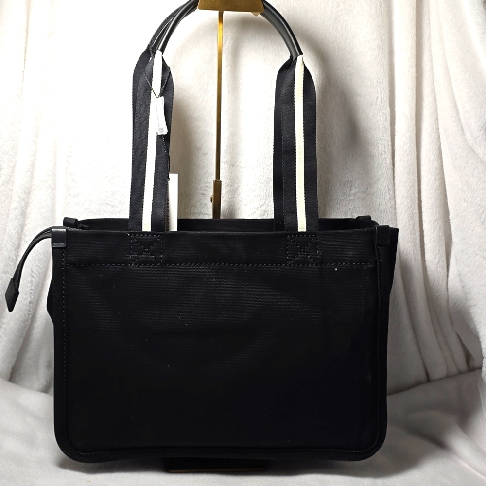 Marc Jacobs Signet Medium Black Canvas Shoulder Convertible Tote Bag NWT - Picture 2 of 8